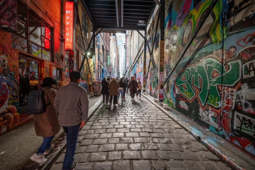 street art melbourne alleyway